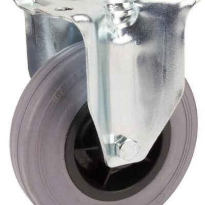 Fiksuotas ratukas, Tente, guminis ratas, Ø 125x37 mm, plokštė 103x85mm, apkrova 100 kg – 3478PIR125P62
