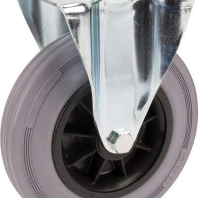 Fiksuotas ratukas, Tente, guminis ratas, Ø 200x50 mm, plokštė 137x115mm, apkrova 205 kg – 3478PIR200P63