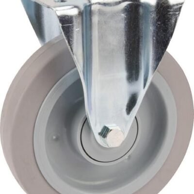 Fiksuotas ratukas, Tente, guminis ratas, Ø 200x46 mm, plokštė 137x115mm, apkrova 400kg – 3478UFP200P63