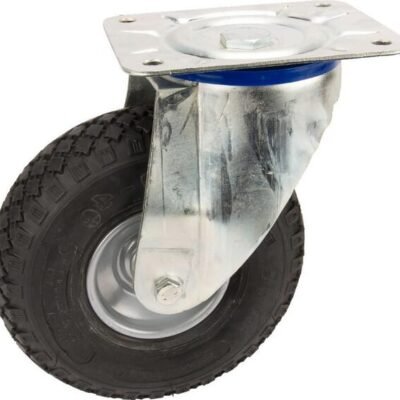 Pasukamas ratukas, Tente, guminis ratas, Ø 260x85 mm, plokštė 200x160mm, apkrova 150kg – 3480DQR260P65