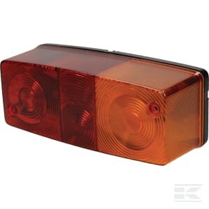 Galinė lempa, stačiakampė, geltona/raudona, tvirtinama varžtais, 158x50x63mm 488331