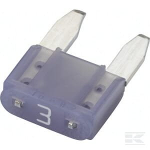 MINI peilinis saugiklis 3A ilgis 10.9mm violetinis pakuotė 50 vnt Hella 8JS728596101