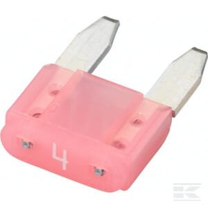 MINI peilinis saugiklis 4A ilgis 10.9mm rožinis pakuotė 50 vnt Hella 8JS728596121