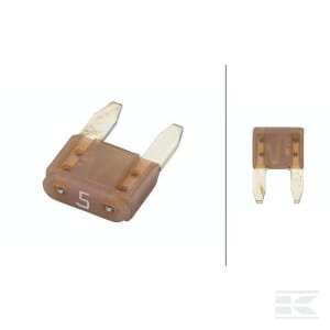 MINI peilinis saugiklis 5A ilgis 10.9mm smėlinis pakuotė 50 vnt Hella 8JS728596131