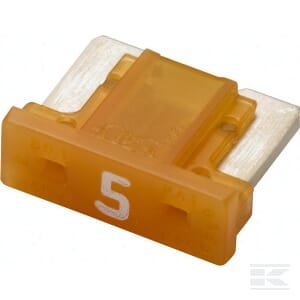 Žemo profilio MINI peilinis saugiklis 5A ilgis 8.4mm oranžinis pakuotė 5 vnt Hella 8JS728596292