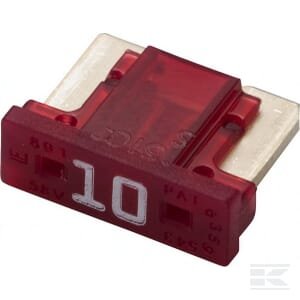 Žemo profilio MINI peilinis saugiklis 10A ilgis 8.4mm raudonas pakuotė 5 vnt Hella 8JS728596312