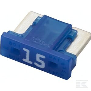 Žemo profilio MINI peilinis saugiklis 15A ilgis 8.4mm mėlynas pakuotė 5 vnt Hella 8JS728596322