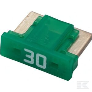 Žemo profilio MINI peilinis saugiklis 30A ilgis 8.4mm žalias pakuotė 5 vnt Hella 8JS728596352