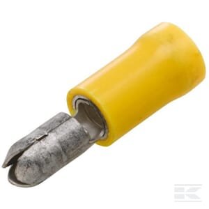 Kulkinė jungtis (bananėlė) vyriška, geltona, 4-6mm², Ø5mm, A serija, blisteris (50x), Hella 8KW744733003