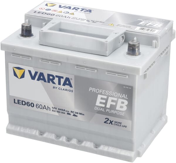 Akumuliatorius 12V 60Ah 640A LED60 VARTA Professional Dual Purpose EFB 930060064