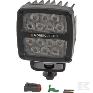 Darbinė lempa LED, 50W, 7000lm, kvadratinė, 12/24V, balta, tvirtinama varžtais, Deutsch 2-pin, Flood, 14 LED, Scorpius PRO 445, Nordic Lights 984701B