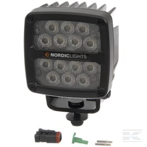 Darbinė lempa LED, 50W, 7000lm, kvadratinė, 12/24V, balta, tvirtinama varžtais, Deutsch 2-pin, Wide flood, 14 LED, Scorpius PRO 445, Nordic Lights 984702B