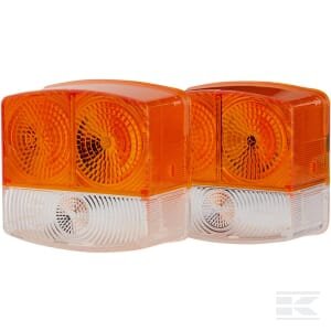 Žibinto stiklas, geltonas/skaidrus, kvadratinis, kairė (LH), Hella 9EL134741021