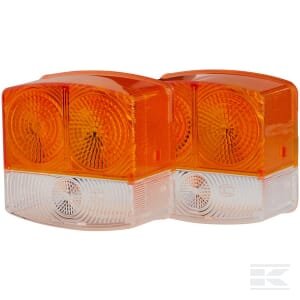 Žibinto stiklas, geltonas/skaidrus, kvadratinis, dešinė (RH), Hella 9EL134742021