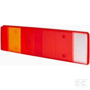 Žibinto stiklas, raudonas/skaidrus/geltonas, stačiakampis 468x134x30mm, LH/RH/galinis, Hella 9EL152889001