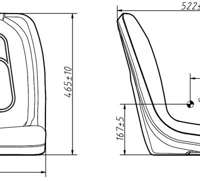 Operatoriaus sėdynė 522×460×455 mm