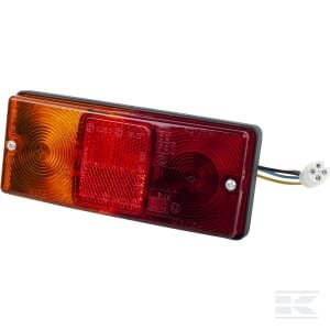 Galinė lempa, stačiakampė, raudona/geltona, tvirtinama varžtais, 160x67mm, AMP kištukas, Cobo 2752000