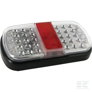 Galinė lempa LED, stačiakampė, 12/24V, raudona/ruda/geltona, tvirtinama varžtais, 158x31x81mm BA030010