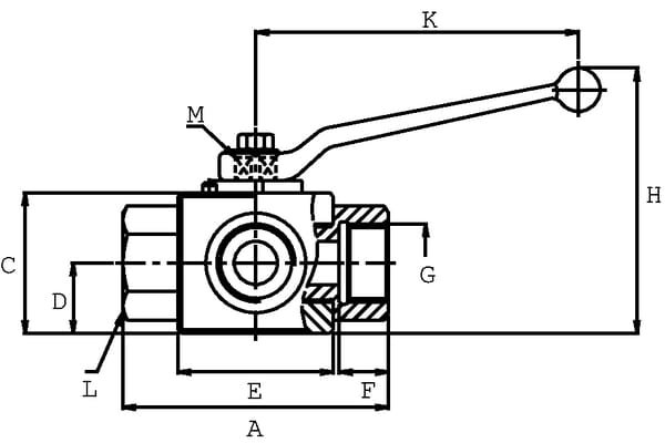 Rutulinis vožtuvas 3/2-L - 1/2"BSP gopart KH3KSR08GP - Image 2