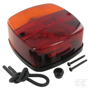 Galinė lempa, kvadratinė, 12V, raudona/geltona, tvirtinama varžtais, plokščias kištukas, Geka BBS1235