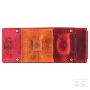 Galinė lempa LH, stačiakampė, geltona/raudona, tvirtinama varžtais, 246x67x108mm, Geka BBSKN246L