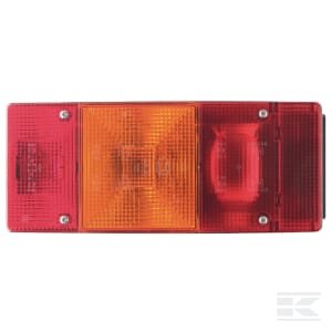 Galinė lempa RH, stačiakampė, geltona/raudona, tvirtinama varžtais, 246x67x108mm, Geka BBSKN246R
