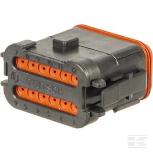 Kištuko korpusas 12 kontaktų, mot. DT (juoda) DSDT0612SBCE05