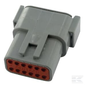 Kištuko korpusas moteriškas, pilkas, 12 kontaktų, DTM serija (1 vnt.), Deutsch DSDTM0412PA