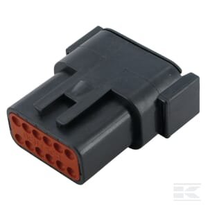 Kištuko korpusas moteriškas, juodas, 12 kontaktų, DTM serija (1 vnt.), Deutsch DSDTM0412PB