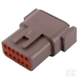 Kištuko korpusas moteriškas, rudas, 12 kontaktų, DTM serija (1 vnt.), Deutsch DSDTM0412PD