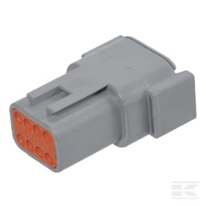 Kištuko korpusas vyriškas, pilkas, 8 kontaktų, DTM serija (1 vnt.), Deutsch DSDTM048PA