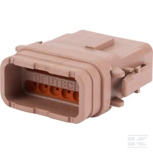 Kištuko korpusas vyriškas, pilkas, 12 kontaktų, DTM serija (1 vnt.), Deutsch DSDTM0612SDE007