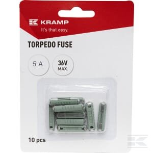 Torpedo fuse ceramic 5A 36V yellow (x10) Kramp FS10015A