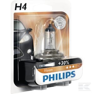 Halogeninė lemputė H4 12V 55W P43t-38, balta, Philips GL12342PRB1