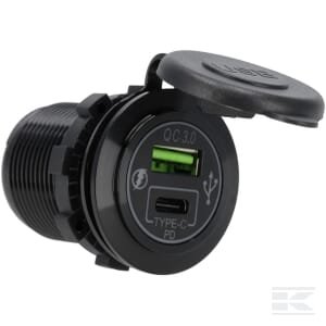 USB-C + USB-A lizdas 12/24V įleidžiamas GSM051