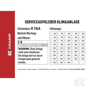Informacinis lipdukas „Oro kondicionieriaus patikra“ (vokiečių k.) 96x66 mm Kramp KL070900