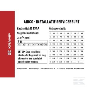 Informacinis lipdukas „Oro kondicionieriaus patikra“ (olandų k.) Kramp KL070903