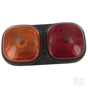 Galinė lempa, stačiakampė, 12/24V, raudona/geltona, tvirtinama varžtais, 223x112x57mm, Britax L1201LB