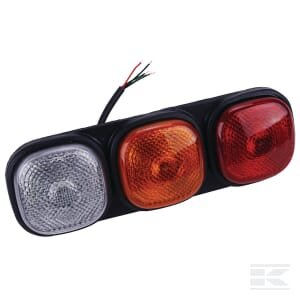 Galinė lempa, stačiakampė, 12/24V, raudona/oranžinė/balta, tvirtinama varžtais, 334x112x57mm, Britax L1300LB