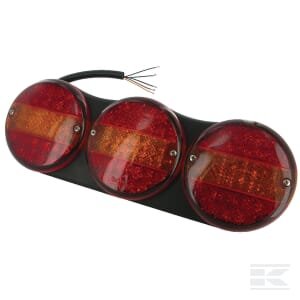 Galinė lempa LED, stačiakampė, 24V, geltona/raudona, tvirtinama varžtais, 424x75mm, Britax L14100L24V