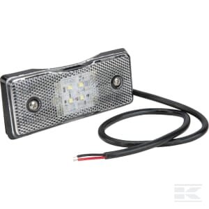 Gabaritinis žibintas LED, stačiakampis, 12/24V, baltas, tvirtinamas varžtais, Britax L4600LDV