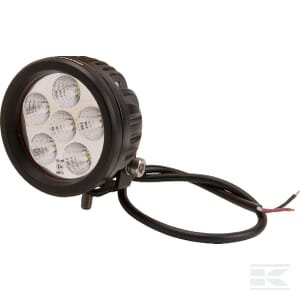 Darbinė lempa LED, 18W, 1440lm, apvali, 10/30V, Ø89mm, Flood, 6 LED, Kramp LA10081