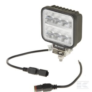 Darbinė lempa LED, 19W, 3360lm, kvadratinė, 10/110V, 110x130x41mm, Deutsch 2-pin, flood, 16 LED, Kramp LA100961