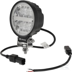 Darbinė lempa LED, 19W, 3360lm, apvali, 10-110V, Ø110x140x42mm, Deutsch jungtis, flood, 16 LED, Kramp LA100971