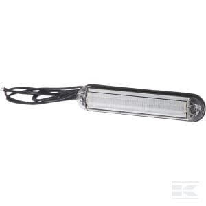 Gabaritinis žibintas LED, 0.3/1.3W, stačiakampis, 12-24V, baltas, 133.8x26.8x14.4mm, 6 LED, Kramp LA103160