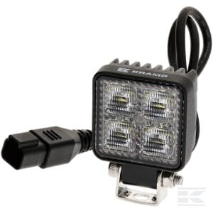 Darbinis žibintas LED, 12W, 1200lm, kvadratinis, 12/24V, baltas, 53.7x75.5x32.3mm, Deutsch kištukas, Flood, 8 LED LA10605