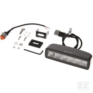 Netiesioginis darbinis žibintas LED, 30W, 2880lm, stačiakampis, 12/24V, baltas/oranžinis, 157x49.7x60mm, Deutsch kištukas, Flood, 6 LED LA10610