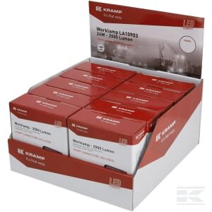 Darbinė lempa LED, 24W, 2000lm, kvadratinė, balta, 107x52x136mm, spot, Kramp (dėžė po 10 vnt.) LA10903BOX