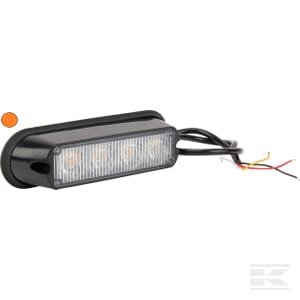 Įspėjamasis žibintas LED, 12W, 12–24V, geltonas, tvirtinamas varžtais, 132x34x30 mm, 4 LED, Kramp LA20011