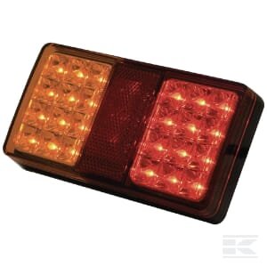 Galinė lempa LED, stačiakampė, 12/24V, raudona/oranžinė, tvirtinama varžtais, 150x27x80mm, 24 LED"s LA26002AR4